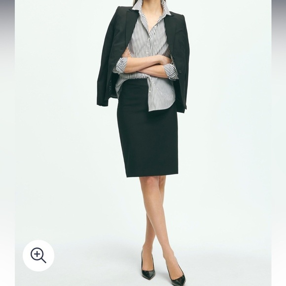 BROOKS BROTHERS Women’s The Essentials Stretch Wool Black Pencil Skirt Size 6 - Picture 1 of 6
